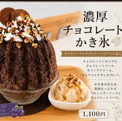 濃厚チョコレートかき氷　～カナダメープルダブルナッツのアイス添え～