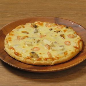Seafood pizza