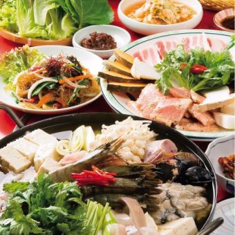 [海鮮湯及五花肉套餐]共15種：正價5,900日圓