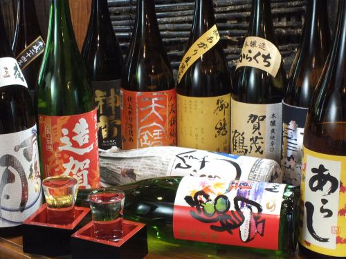 Numerous sake brands inside and outside the prefecture