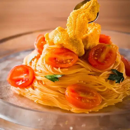 【夏季限定！15時以降のみ！１日５食】塩水ウニの冷製トマトパスタ