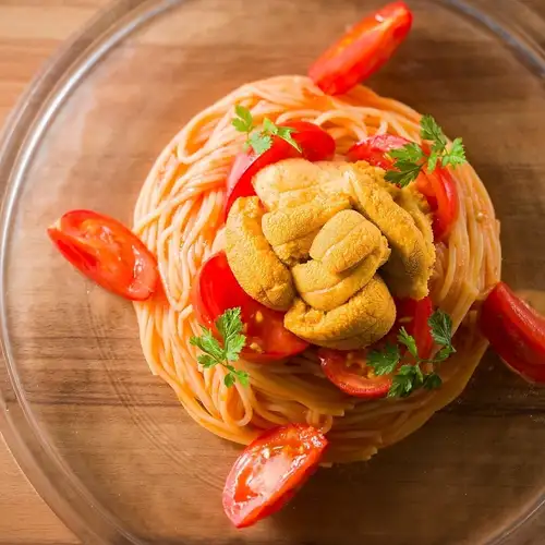 【夏季限定！１５時以降のみ！１日５食】塩水ウニの冷製トマトパスタ