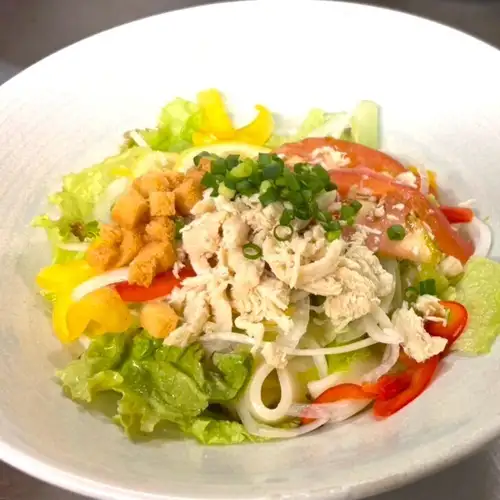 蒸し鶏と檸檬のサラダほうとう