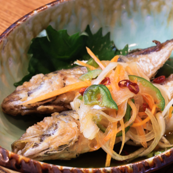 There is a wide selection of seafood dishes.