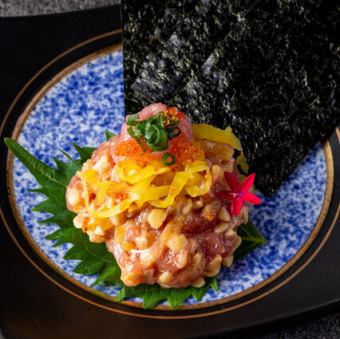 おつまみ手巻き 海鮮納豆爆弾