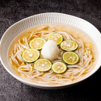 (冷)あご出汁 スダチ稲庭うどん
