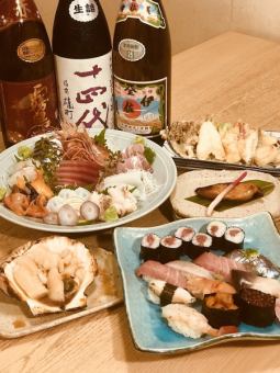 [Snow Course] 11 dishes in total, including nigiri, grilled, steamed, pickled dishes, etc. 6,050 yen (tax included)