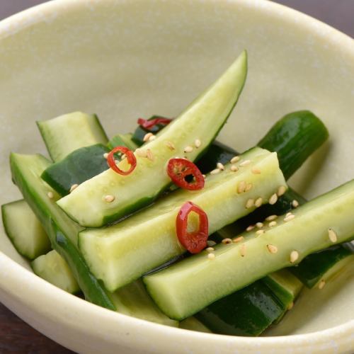 Lightly pickled spicy cucumber