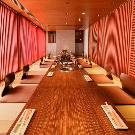 [Also suitable for year-end parties and New Year's parties★] A horigotatsu-style tatami room that can be used for banquets, etc.All-you-can-drink is also available.Enter up to 20 names.Please make a reservation in advance for parties etc.