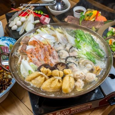 New! [Luxury] We finally did it! Luxurious "Seafood Seafood Hotpot Course" 6,000 yen including 120 minutes of all-you-can-drink!
