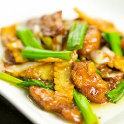 Stir-fried pork ginger with oyster sauce