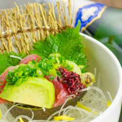 Tuna and avocado sashimi