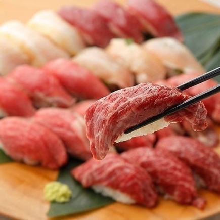 B [3 hours all-you-can-drink draft beer included] All-you-can-eat grilled meat sushi course [3980 yen → 2980 yen]