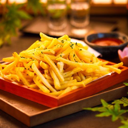 French fries with 3 different flavors