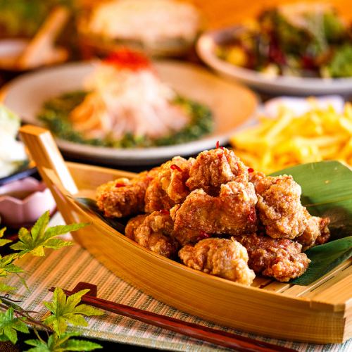 Deep-fried salted chicken with sake lees