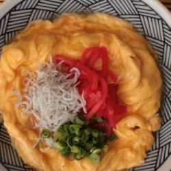 Dashi omelet with pickled ginger and whitebait