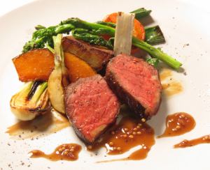 岩手県産 牛イチボの炭火焼き(100g) ～粒マスタードとフォン・ド・ヴォー～