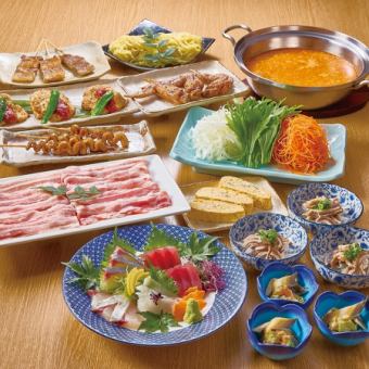 【夏の宴】黒豚担担しゃぶしゃぶ鍋コース　全10品＜プレミアム飲み放題付＞通常6,000円⇒5,500円