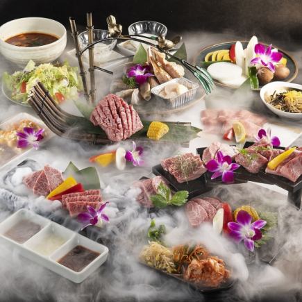 Our popular item: "Thick-sliced beef tongue & seafood sashimi course" 8 dishes including grilled offal 5,800 yen ⇒ 4,800 yen