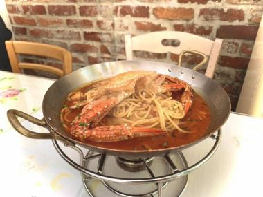 Popular "Snow crab pasta dinner" with buffet + free drink ⇒ 3058 yen (tax included)