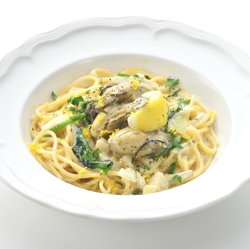 冬季意面♪濑户内柠檬和广岛牡蛎奶油酱♪