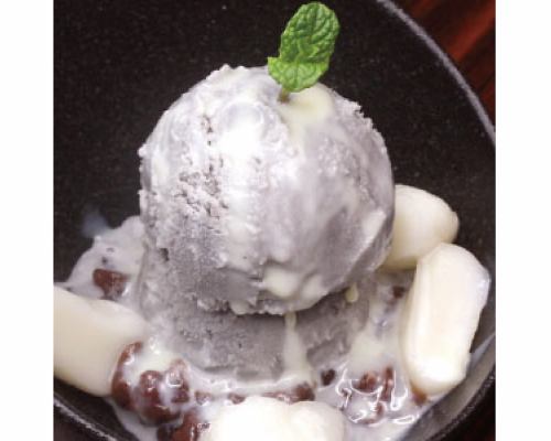 Zenzai black sesame ice cream