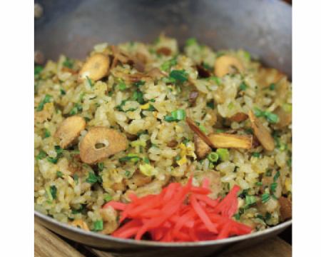 Garlic Pork Rice/Mozzarella Pork Kimchi Fried Rice