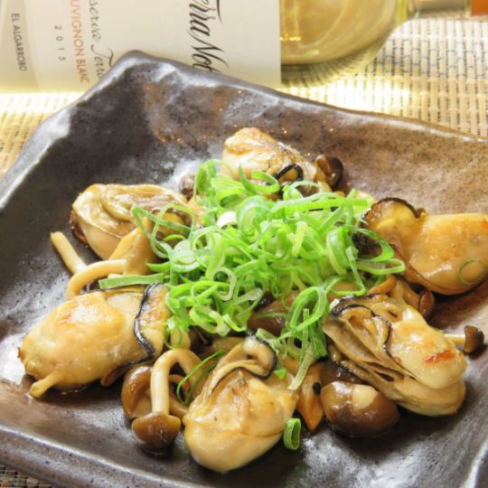 【牡蠣の鉄板焼き】牡蠣とキノコ焼き