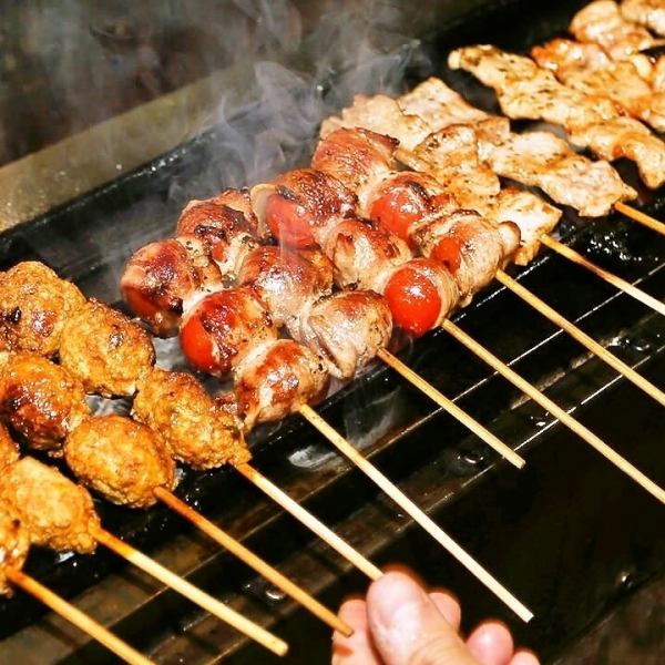 歓送迎会は串焼きで決まり！備長炭でじっくり焼き上げた串焼き！