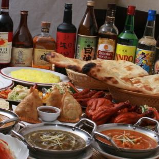 【2H飲み放題＆カレー・ナン食べ放題！】タァバンパーティーコース 12品 4000円(税込)★2名様より