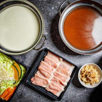 【豚しゃぶ食べ放題＋ビュッフェ】生ビール込み120分飲み放題付き 4,500円（税込）♪