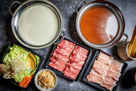 【牛＆豚しゃぶ食べ放題＋ビュッフェ】生ビール込み120分飲み放題付き 5,500円（税込）♪