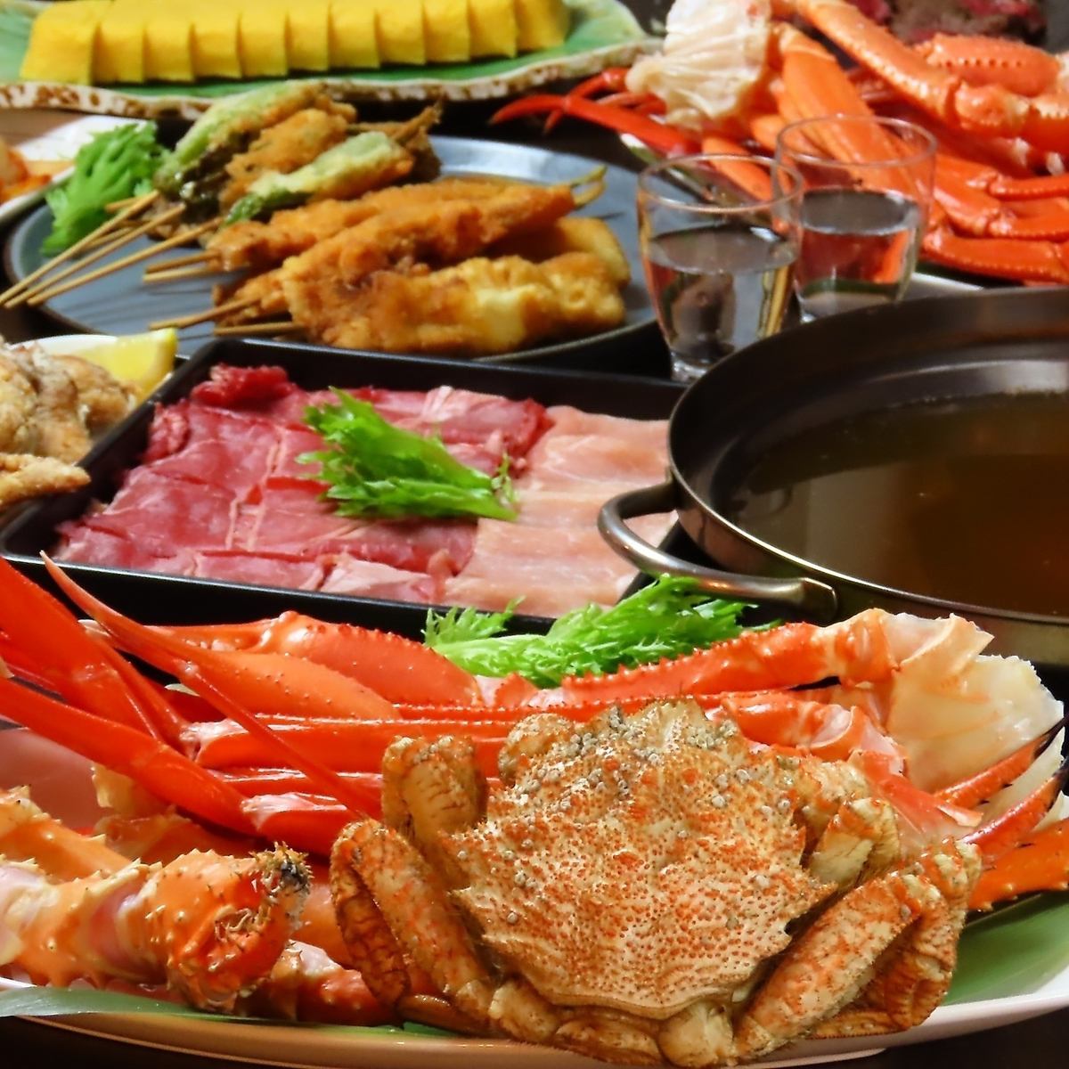 しゃぶしゃぶとカニ食べ放題が楽しめるお店