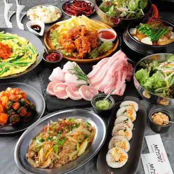 【삼겹살뿐 아니라 김파나 챕체도 즐길 수 있다】<9품> 마츠이 만끽 코스 1명 4000엔(부가세 포함)