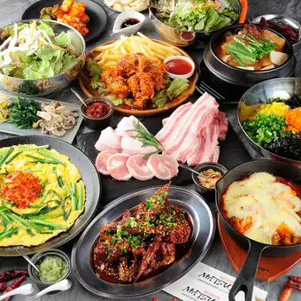 【삼겹살과 치즈 탁갈비를 즐길 수 있다!】<<11품>>마츠이 호화 코스 1인 5000엔(부가세 포함)