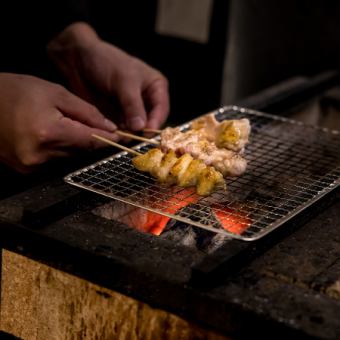 【満足コース】焼き鳥たっぷり10本や鶏スープなど！デザート付き≪全14品≫6000円(税込)