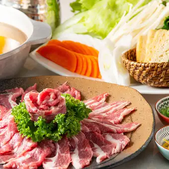 ヘルシーなラム肉を堪能【よし田・厳選　ラム肉しゃぶしゃぶ】全6品　お一人様6,800円（税込）