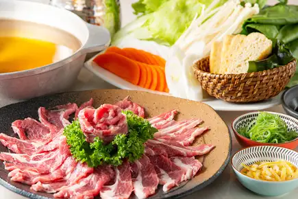ヘルシーなラム肉を堪能【よし田・厳選 ラム肉しゃぶしゃぶ】全6品 お一人様6,800円(税込)