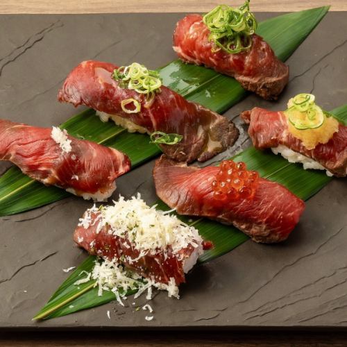 Luxurious meat sushi assortment