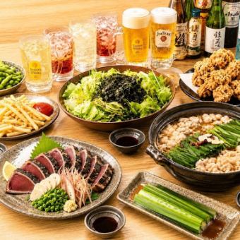 【和桜コース】名物「博多もつ鍋」&「かつおのたたき」等+2H飲み放題付き全7品 4500→4000円