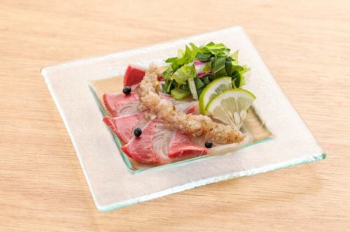 Setouchi fresh fish carpaccio with homemade salted lemon sauce