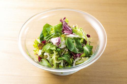 Green salad with lemon ginger dressing