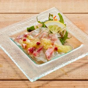 Setouchi fresh fish carpaccio with homemade salt lemon sauce