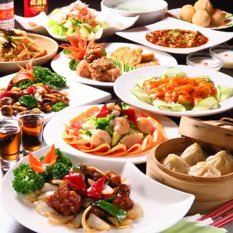 [2-hour all-you-can-drink included!] 10 dishes including Peking duck and dim sum for 7500 yen (tax included). Add beer for an extra 500 yen (tax included).