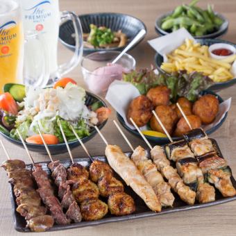 【各種宴会におすすめ◎】焼き鳥やその他居酒屋メニューを含む全7品＋90分飲み放題付コース★