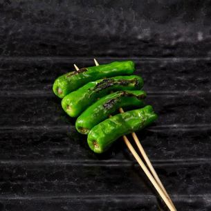 One each of shishito pepper (salt)/deep-fried tofu/quail (salt)