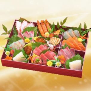 Celebration sashimi platter with medium fatty tuna