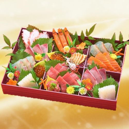 Celebration sashimi platter with medium fatty tuna