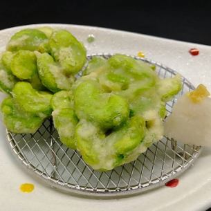 Broad bean tempura