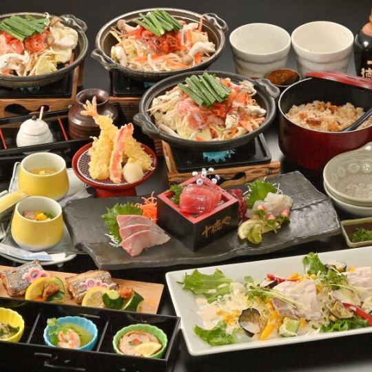 夏宴会【旬のコース】豚キムチ陶板や天ぷら、刺身やうなぎひつまぶし等《120分飲み放題付》